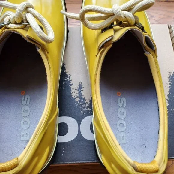 BOGS URBAN FARMER WATERPROOF RAIN SLIP ON SHOE BOOT YELLOW Sz 7 38 - Picture 11 of 12